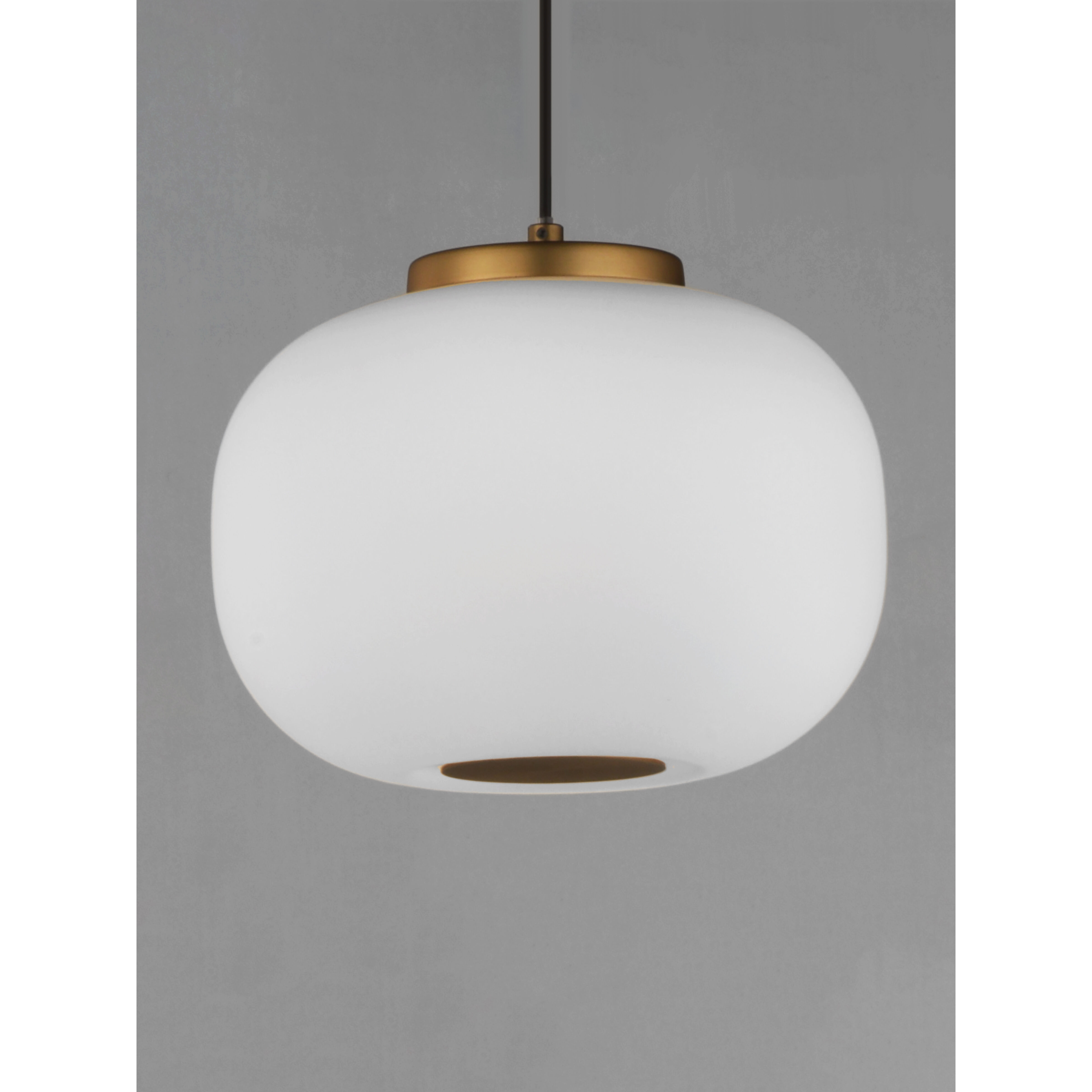 Soji LED 9 inch Black and Gold Single Pendant Ceiling Light