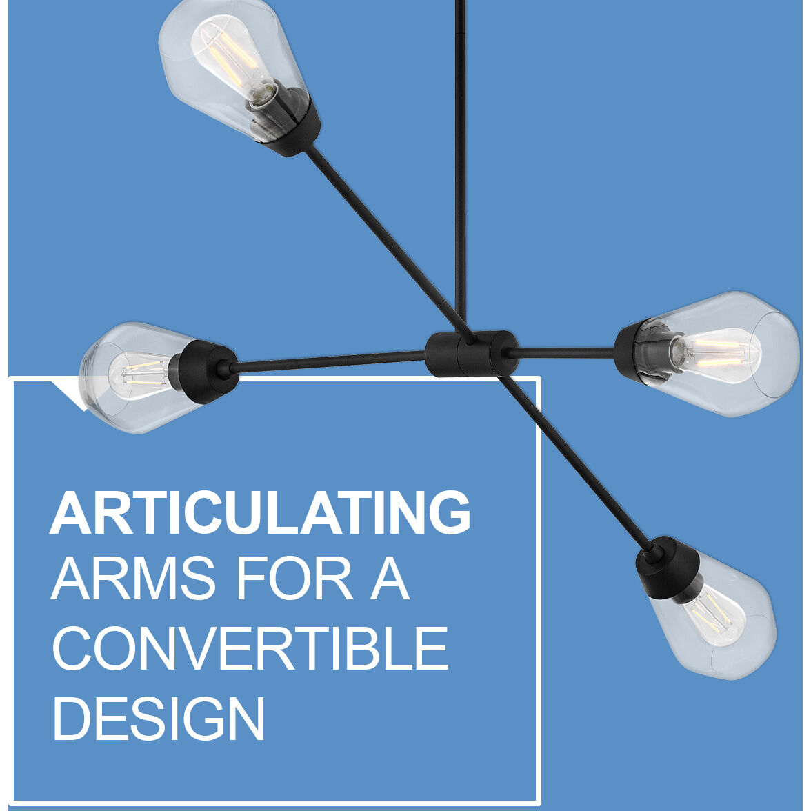 Livie 4 Light 44 inch Black Chandelier Ceiling Light