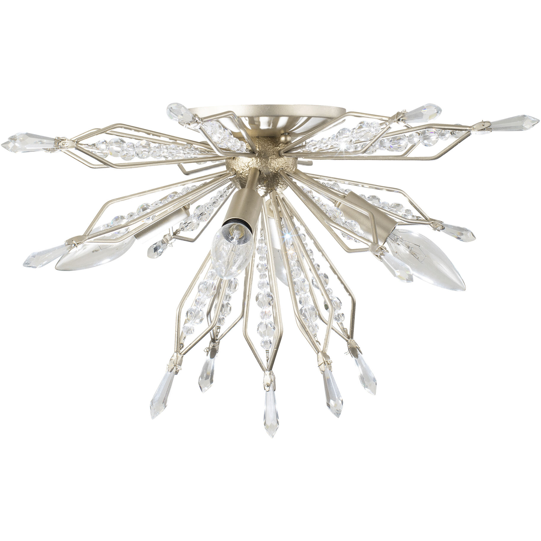 Orbital 4 Light 18.3 inch Gold Dust Semi-Flush Ceiling Light
