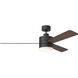 Era 52 LED 52 inch Midnight Black with Midnight Black/American Walnut reversible blades Indoor/Outdoor Ceiling Fan