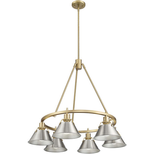 Orwell 6 Light 29 inch Brushed Champagne Bronze Chandelier Ceiling Light in Pewter