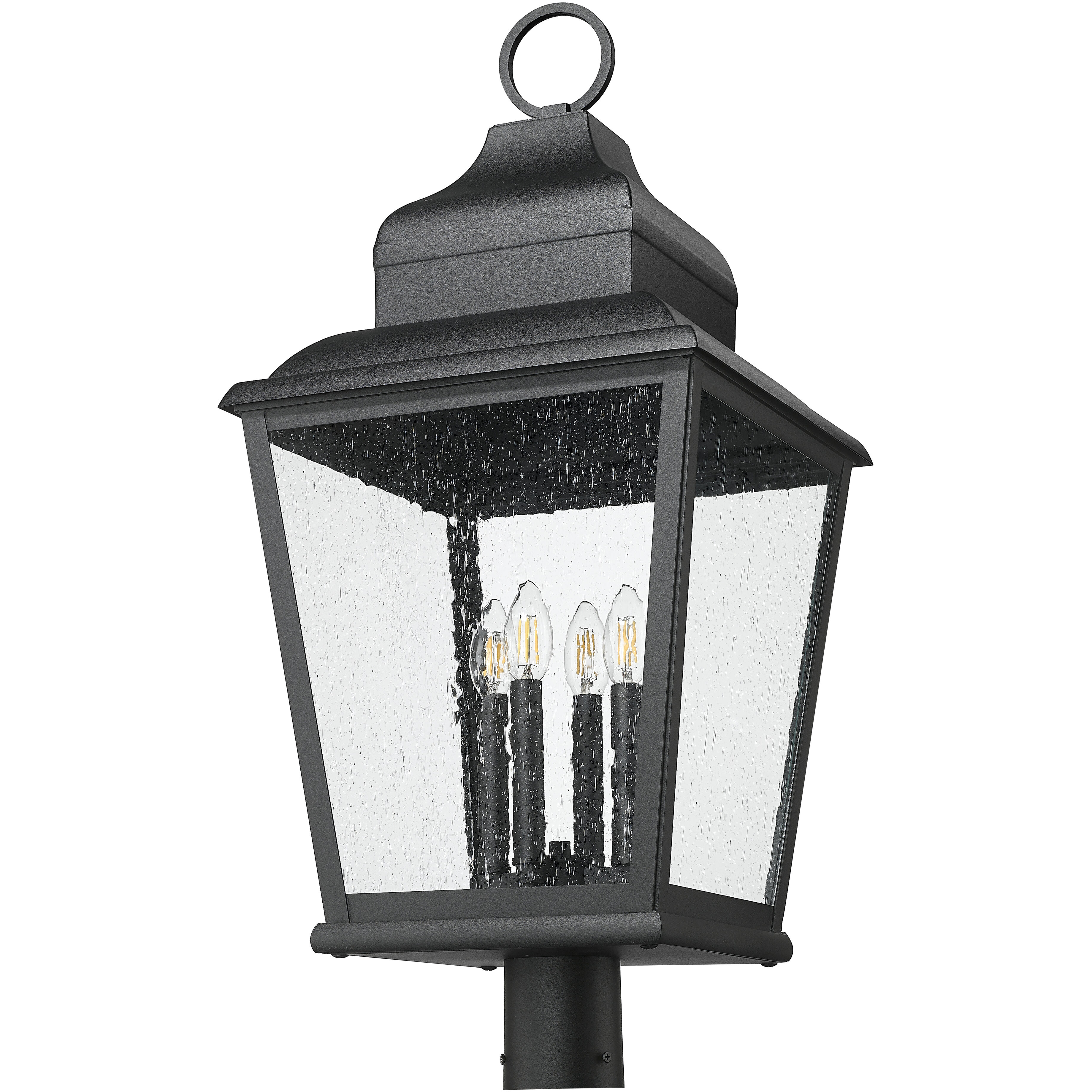 Raphael 4 Light 33 inch Sand Black Outdoor Post Mount Fixture in Soft Sand Black