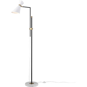 Taran 61 inch 60.00 watt Matte White with Aged Brass Floor Lamp Portable Light