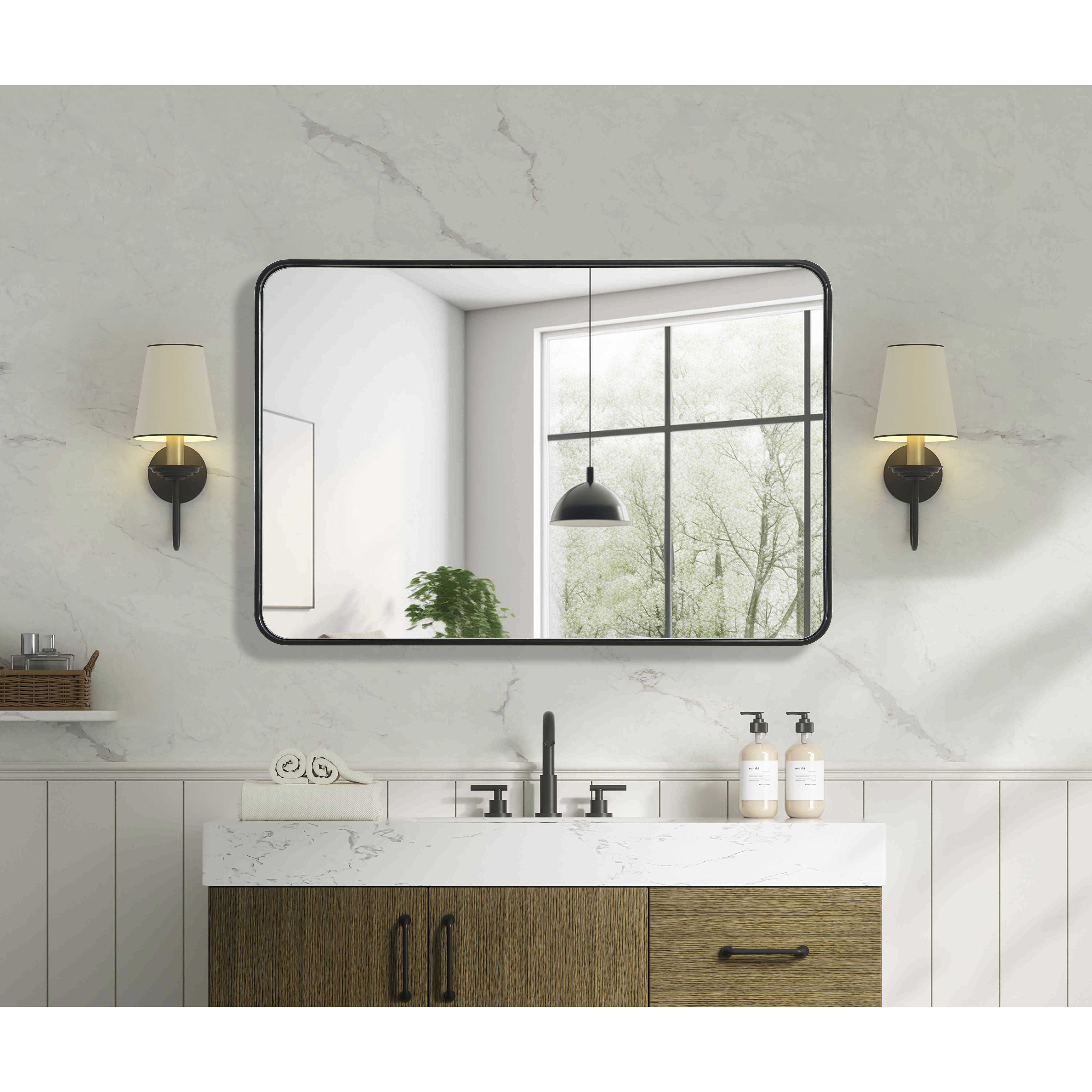 Remy 42 X 28 inch Black Mirror