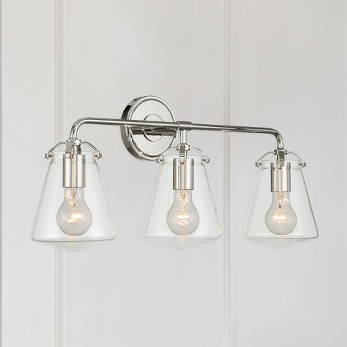 Voss 3 Light 25 inch Polished Nickel Bath Vanity Wall Light