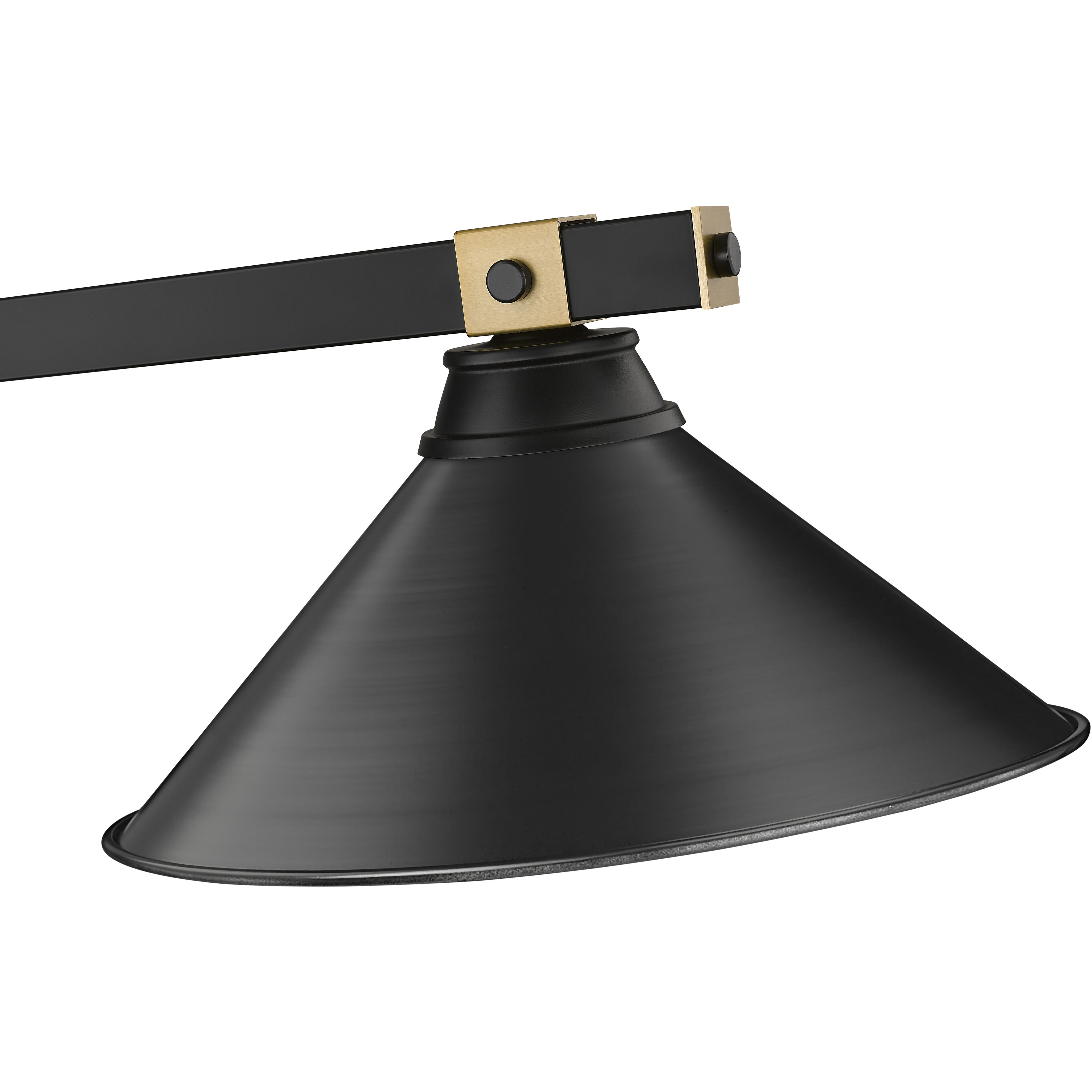 Bronte 3 Light 54 inch Matte Black and Rubbed Brass Billiard Light Ceiling Light