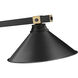 Bronte 3 Light 54 inch Matte Black and Rubbed Brass Billiard Light Ceiling Light