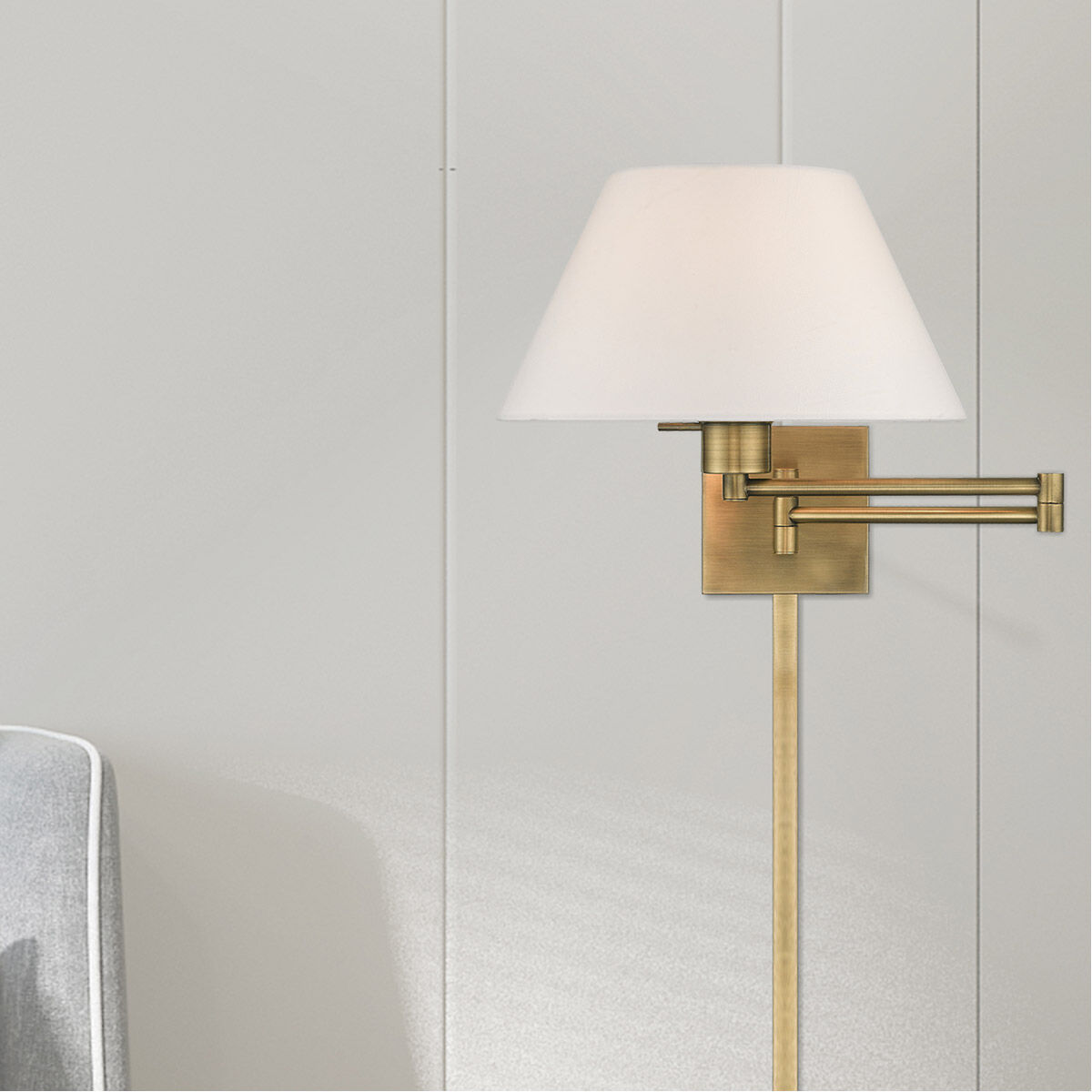 Allison 25 inch 100.00 watt Antique Brass Swing Arm Wall Lamp Wall Light 