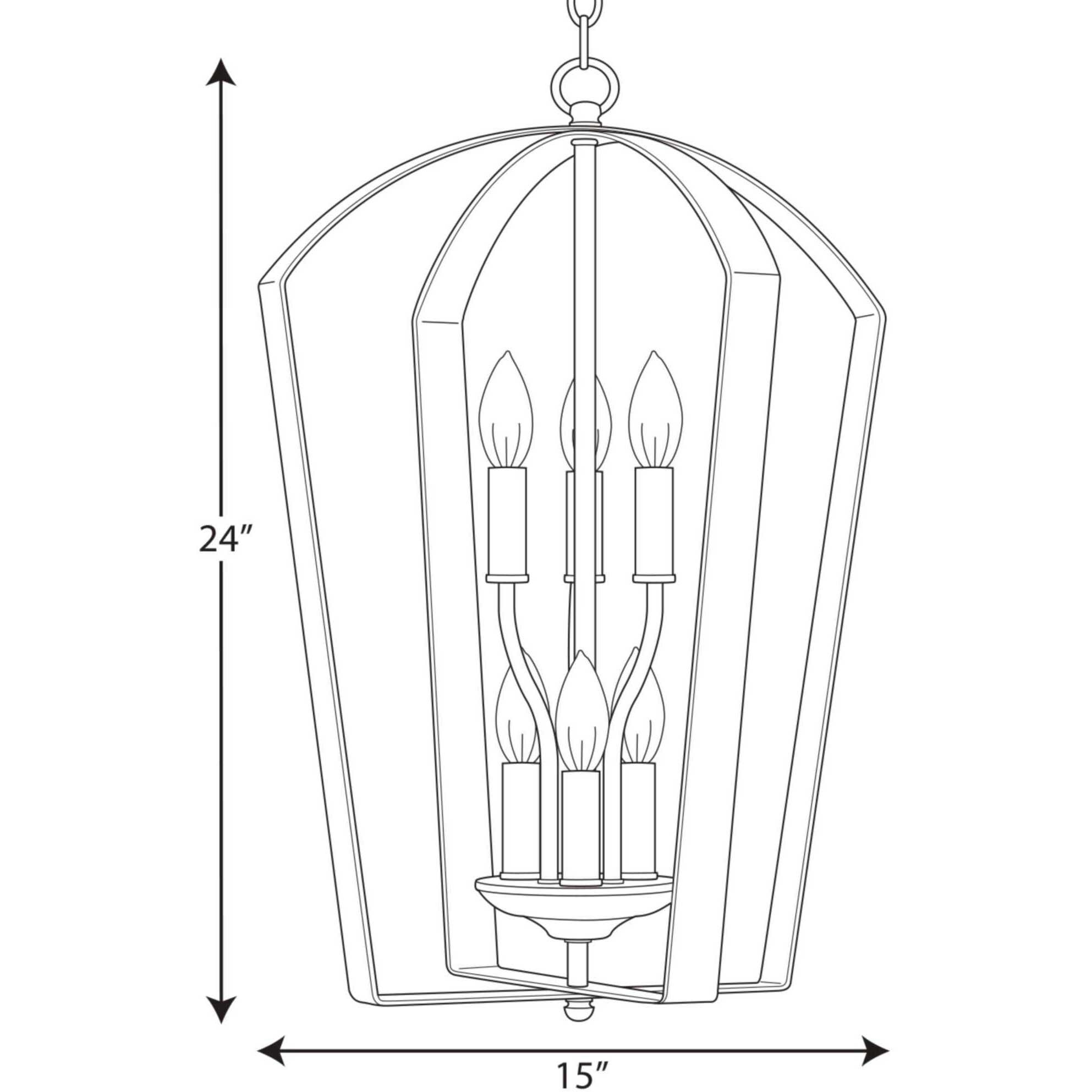 Gather 6 Light 15 inch Antique Bronze Foyer Pendant Ceiling Light