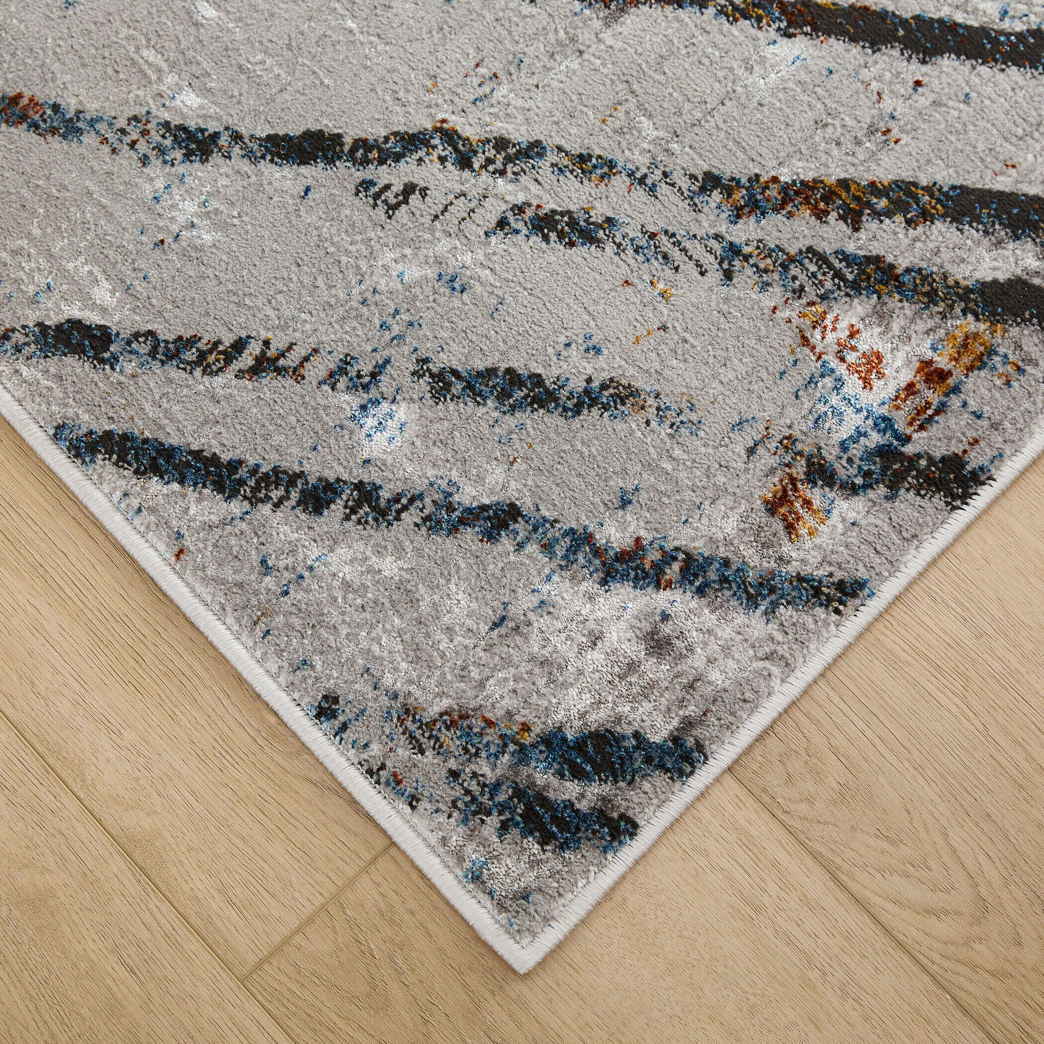 Adara 130 X 94 inch Dark Grey Rug in 8 x 11