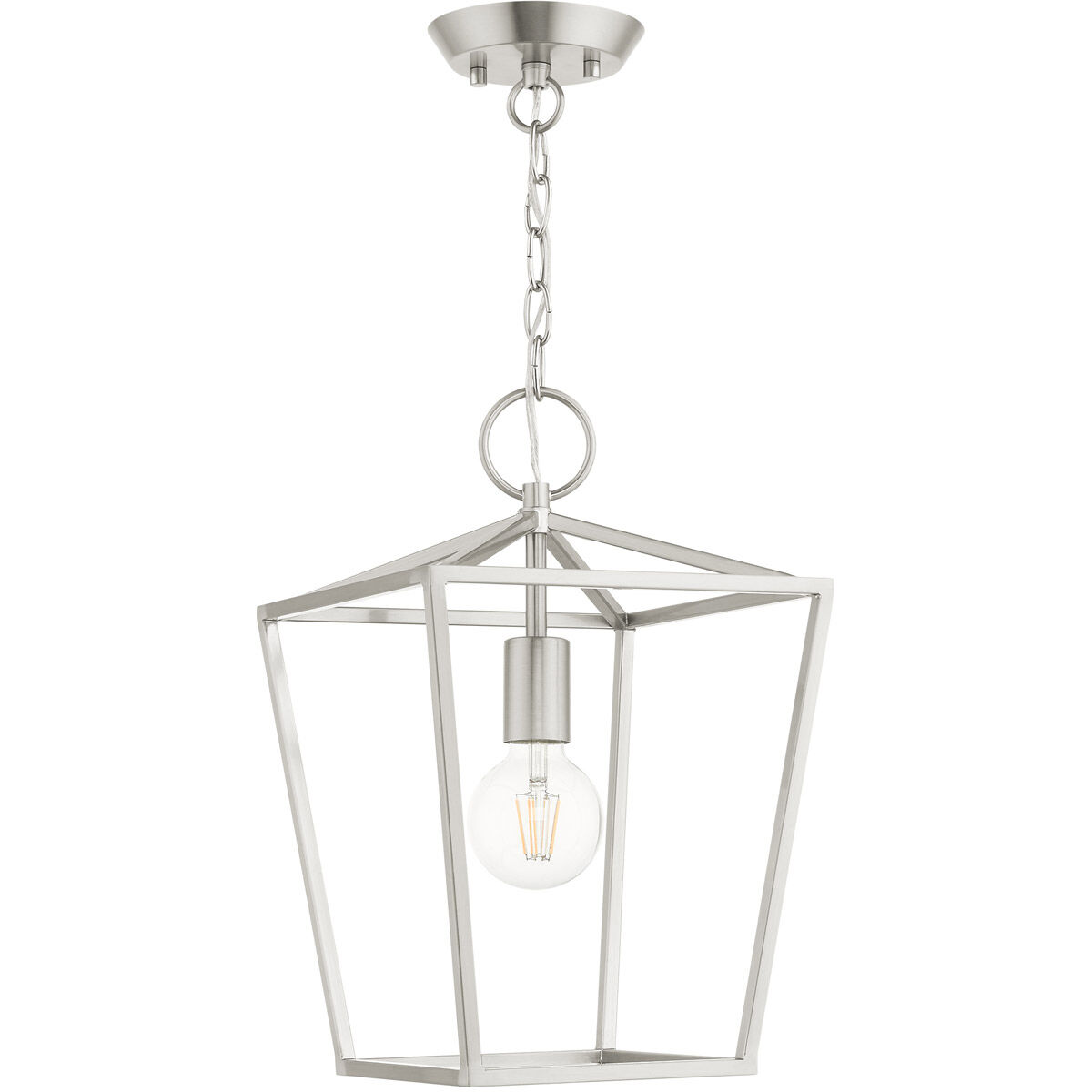 Devone 1 Light 10 inch Brushed Nickel Convertible Semi Flush/Lantern Ceiling Light