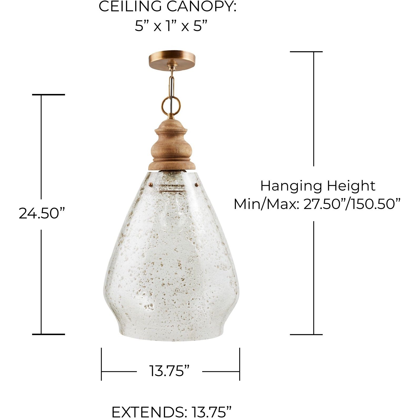 Jaye 1 Light 13.75 inch Light Wood and Patinaed Brass Pendant Ceiling Light