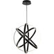 Kinetic LED 38 inch Black Chandelier Ceiling Light in 38in.