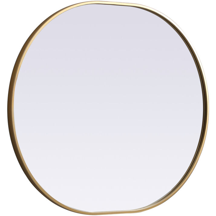 Asha 36 X 30 inch Brass Mirror in 30 x 36