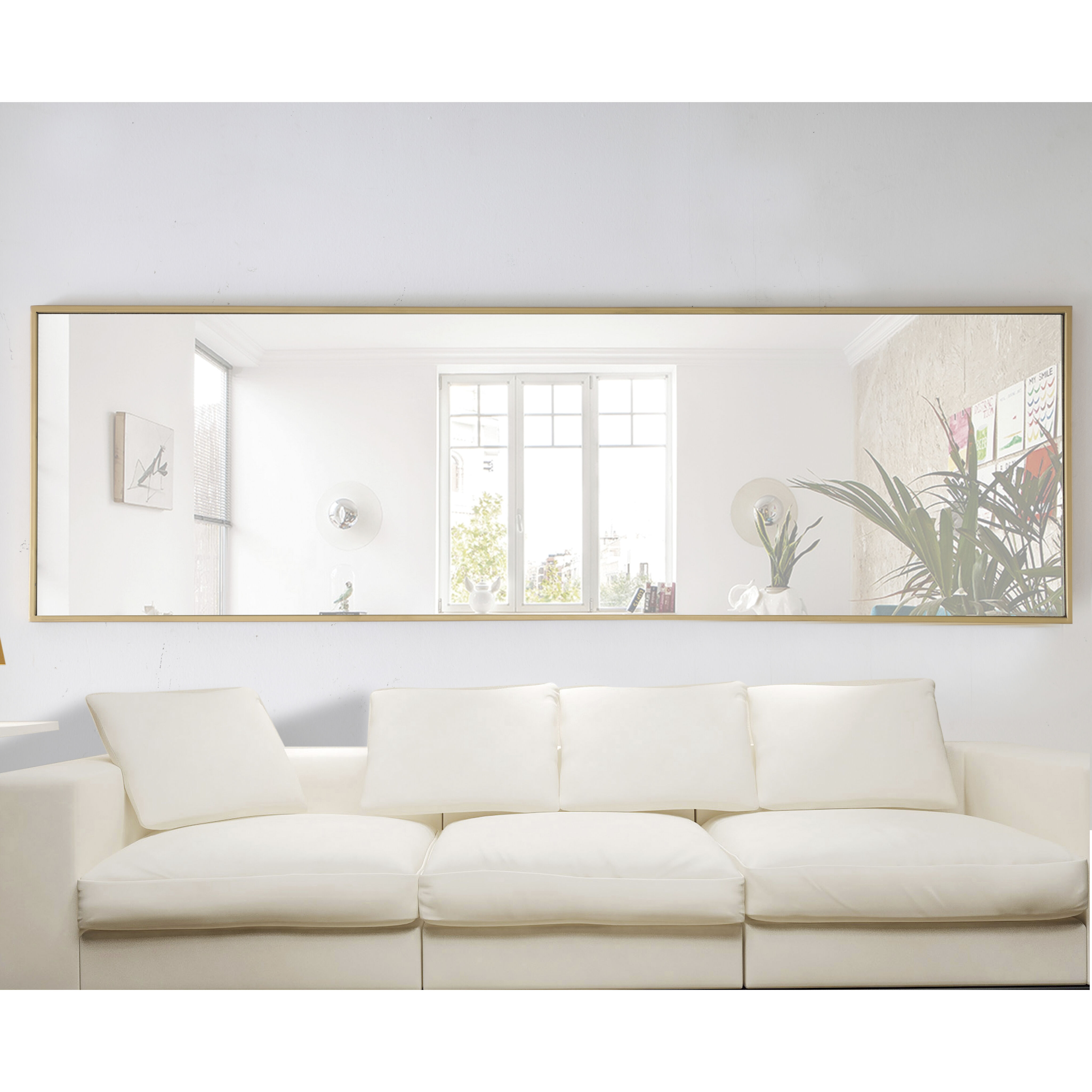 Monet 60 X 18 inch Brass Wall Mirror