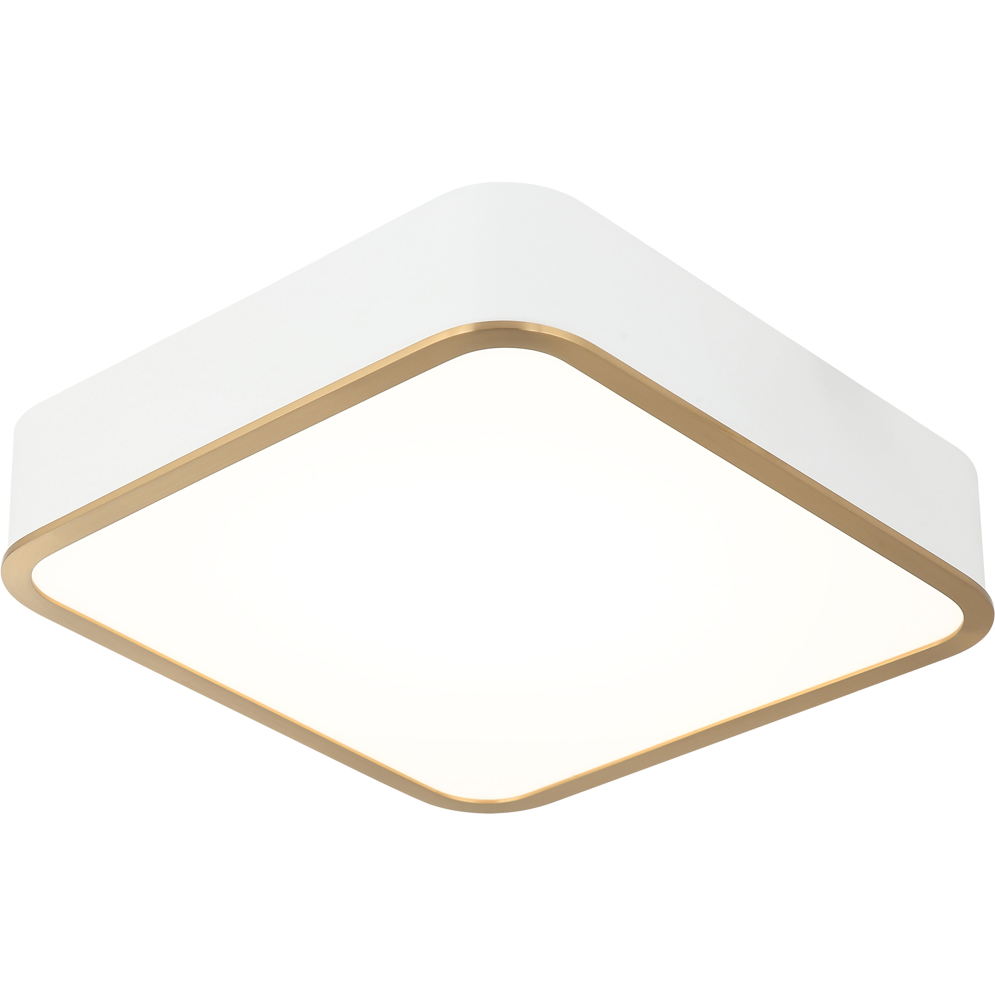 Ainslay LED 12 inch White and Aged Gold Brass Flush Mount Ceiling Light