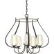 Flora 5 Light 22.2 inch Dark Smoke Chandelier Ceiling Light in Seeded with Opal
