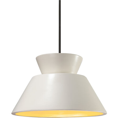 Radiance Collection LED 11 inch Matte White and Champagne Gold with Brushed Nickel Pendant Ceiling Light