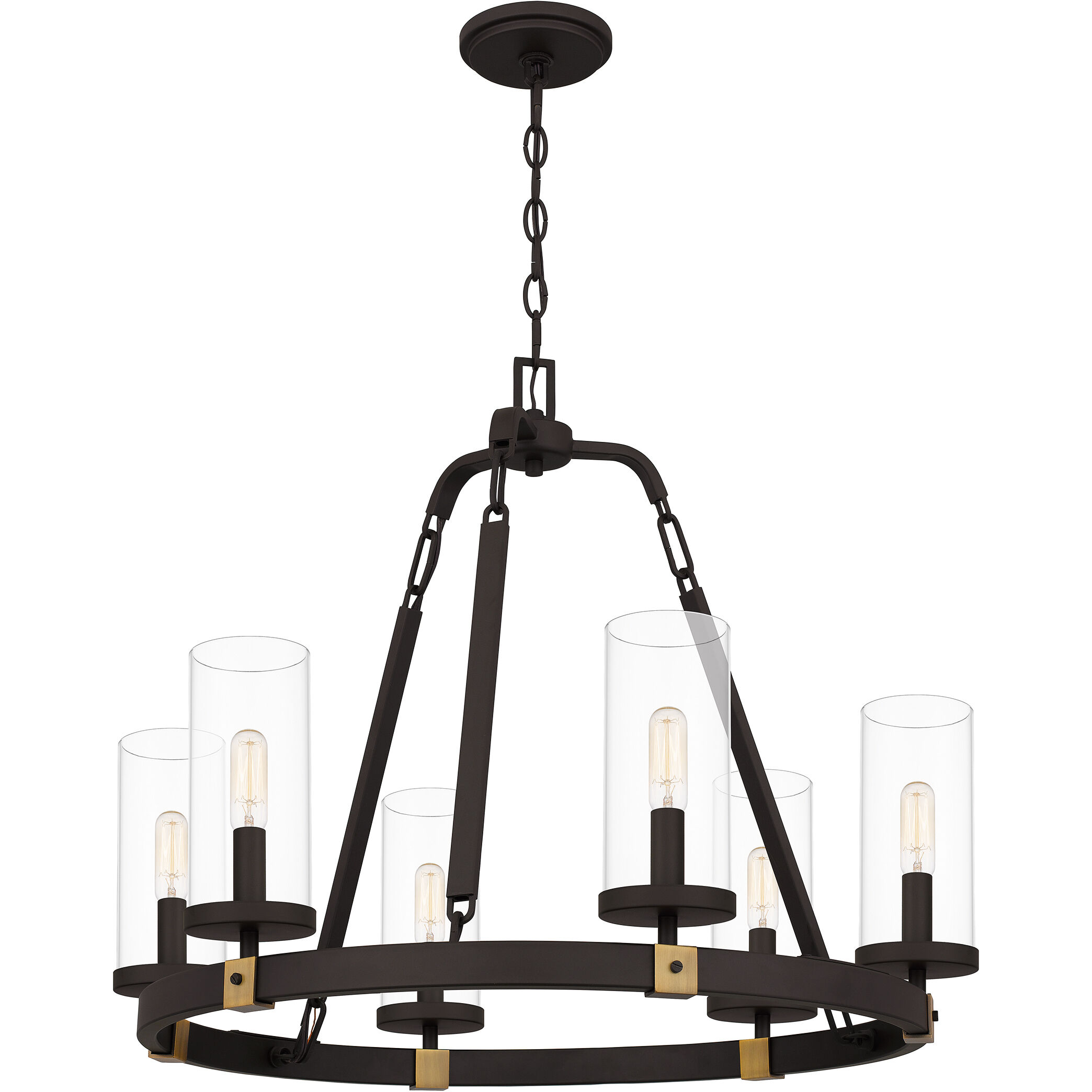 Lisbon 6 Light 26.25 inch Old Bronze Chandelier Ceiling Light