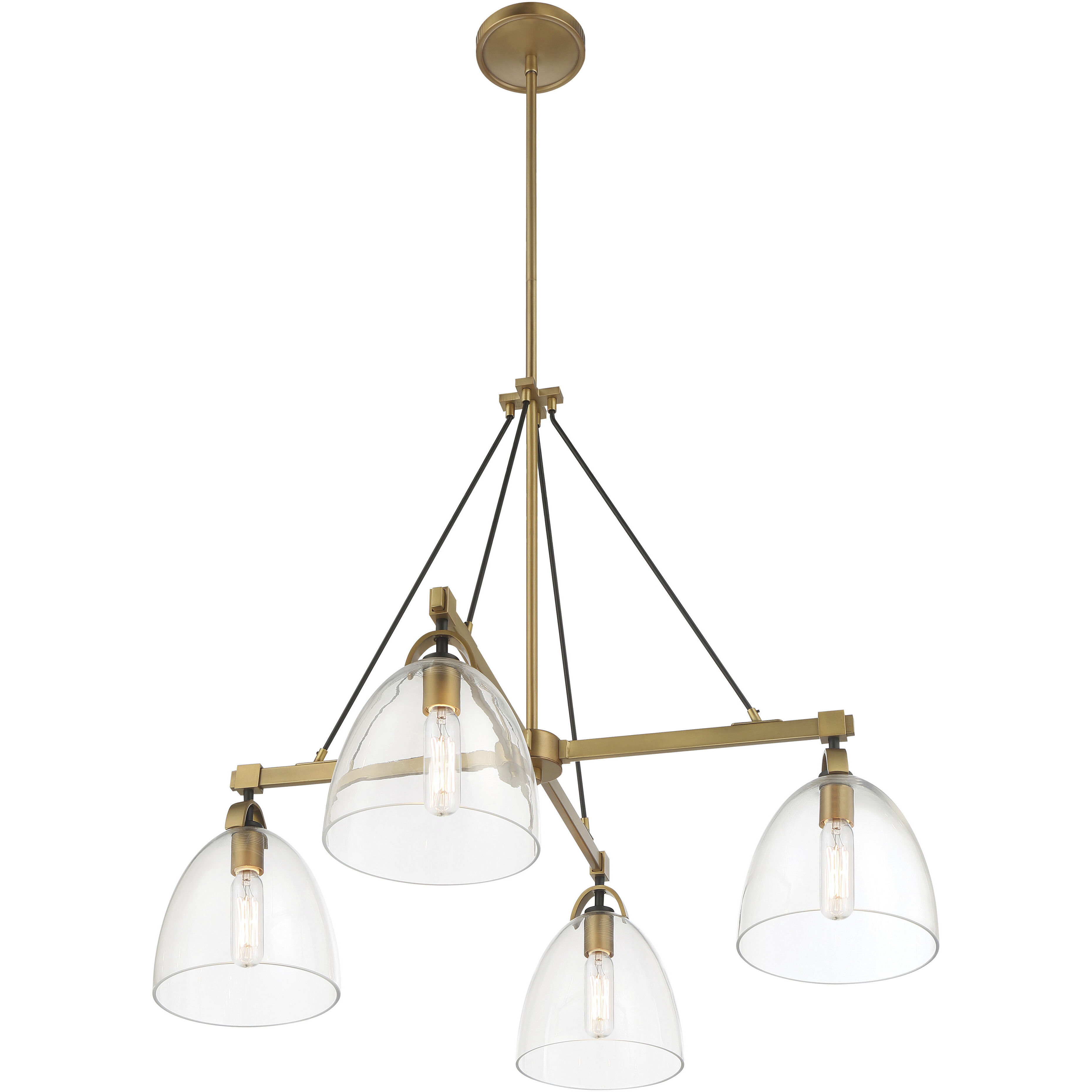 Sommersby 4 Light 30 inch Legacy Brass and Matte Coal Chandelier Ceiling Light