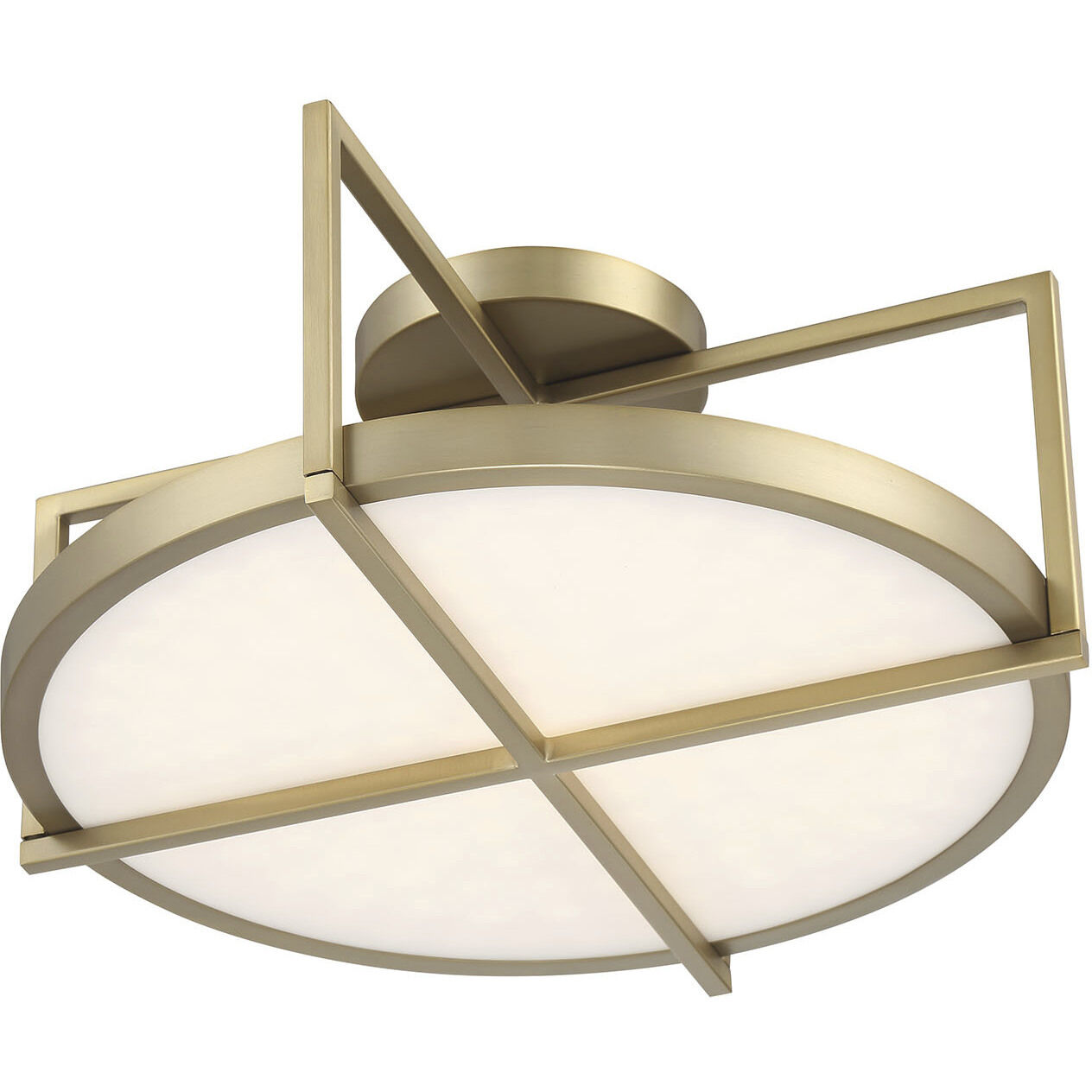 Boada LED 18 inch Soft Brass Semi Flush Ceiling Light