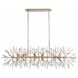 Crystal Fusion 12 Light 60 inch Peruvian Gold Linear Chandelier Ceiling Light