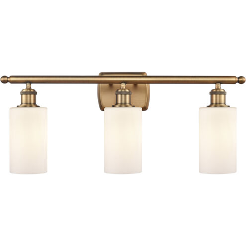 Ballston Clymer LED 26 inch Brushed Brass Bath Vanity Light Wall Light in Matte White Glass, Ballston