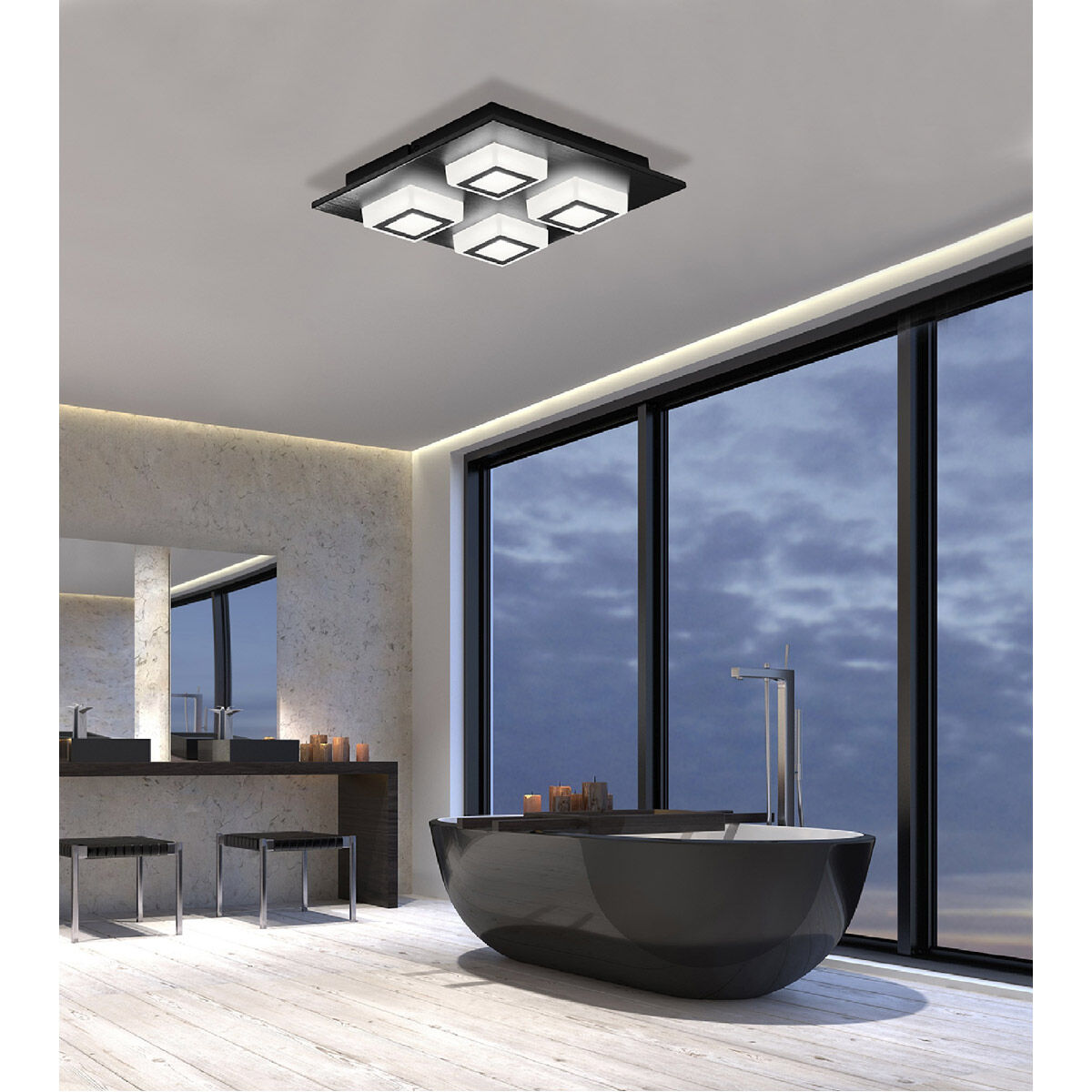 Masiano 1 LED 10.63 inch Black Flush Mount/Wall Sconce Ceiling Light