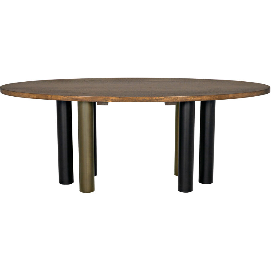 Journal 79 X 32 inch Dark Walnut Dining Table, Oval