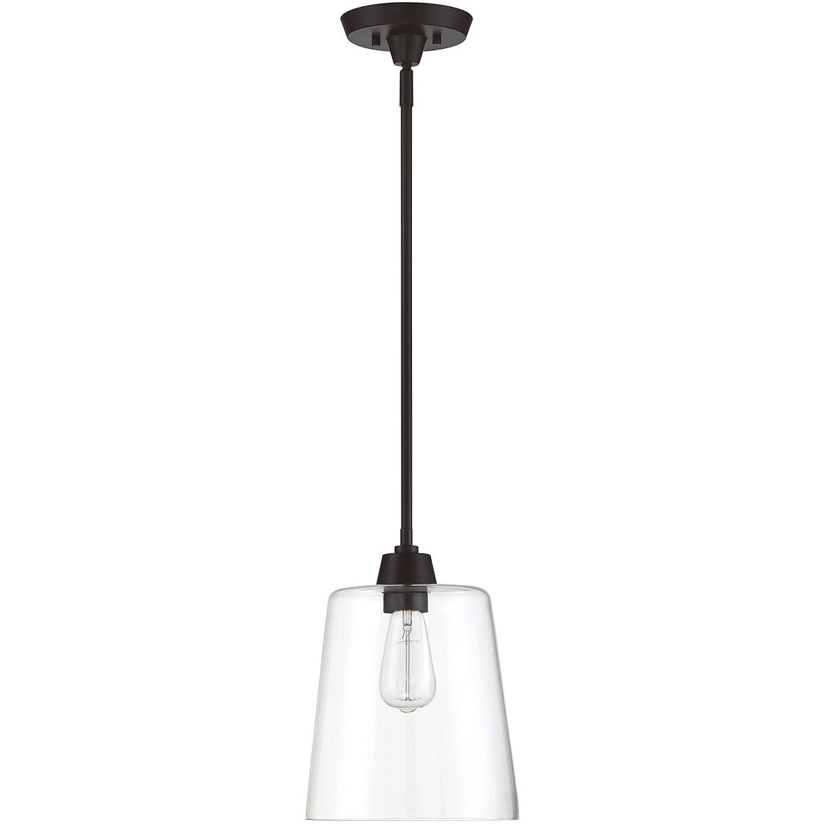 Industrial 1 Light 9.5 inch Oil Rubbed Bronze Pendant Ceiling Light