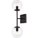 Neri 2 Light 7 inch Black Bath Sconce Wall Light