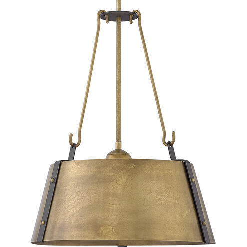 Cartwright 3 Light 19.5 inch Rustic Brass with Oil Rubbed Bronze Indoor Chandelier Ceiling Light