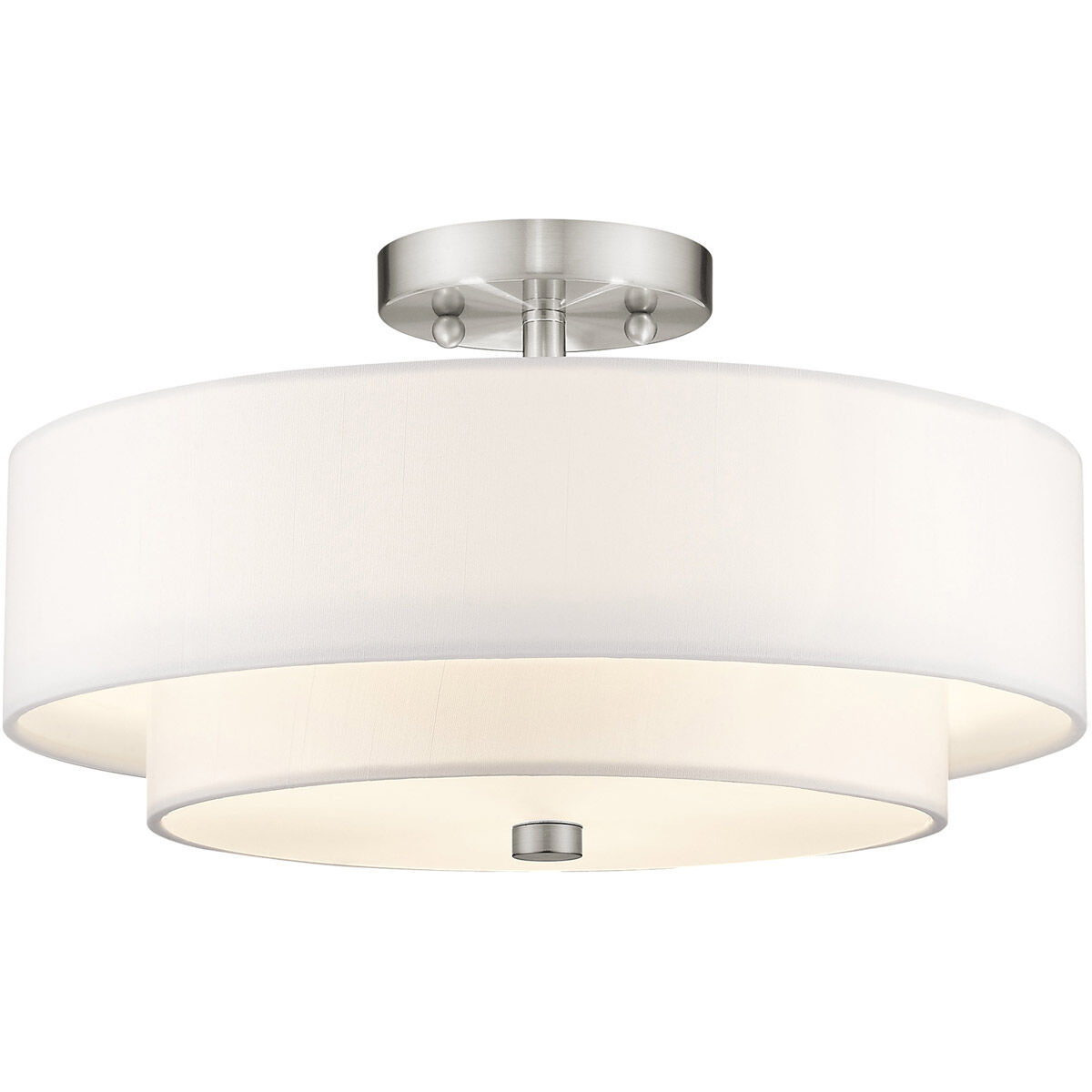 Claremont 3 Light 15 inch Brushed Nickel Semi-Flush Mount Ceiling Light