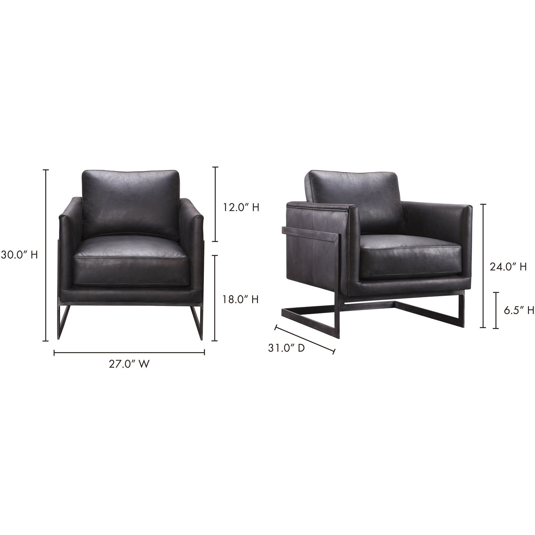 Luxley Black Club Chair