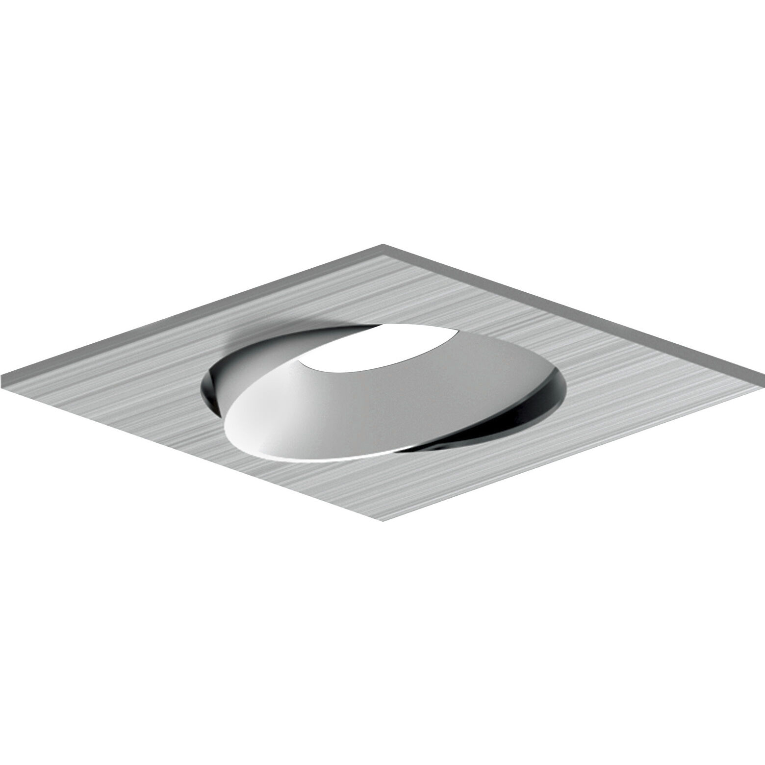 Pearl Natural Metal Reflector / Natural Metal Flange LED Square Adjustable Cone Retrofit in 2700K, 4" Retrofit