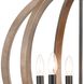 Barrow 6 Light 22 inch Birchwood with Matte Black Chandelier Ceiling Light