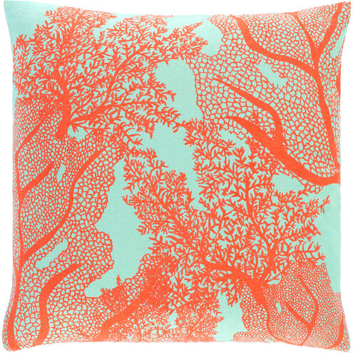 Sea Life 18 X 18 inch Mint/Bright Orange Pillow Kit, Square