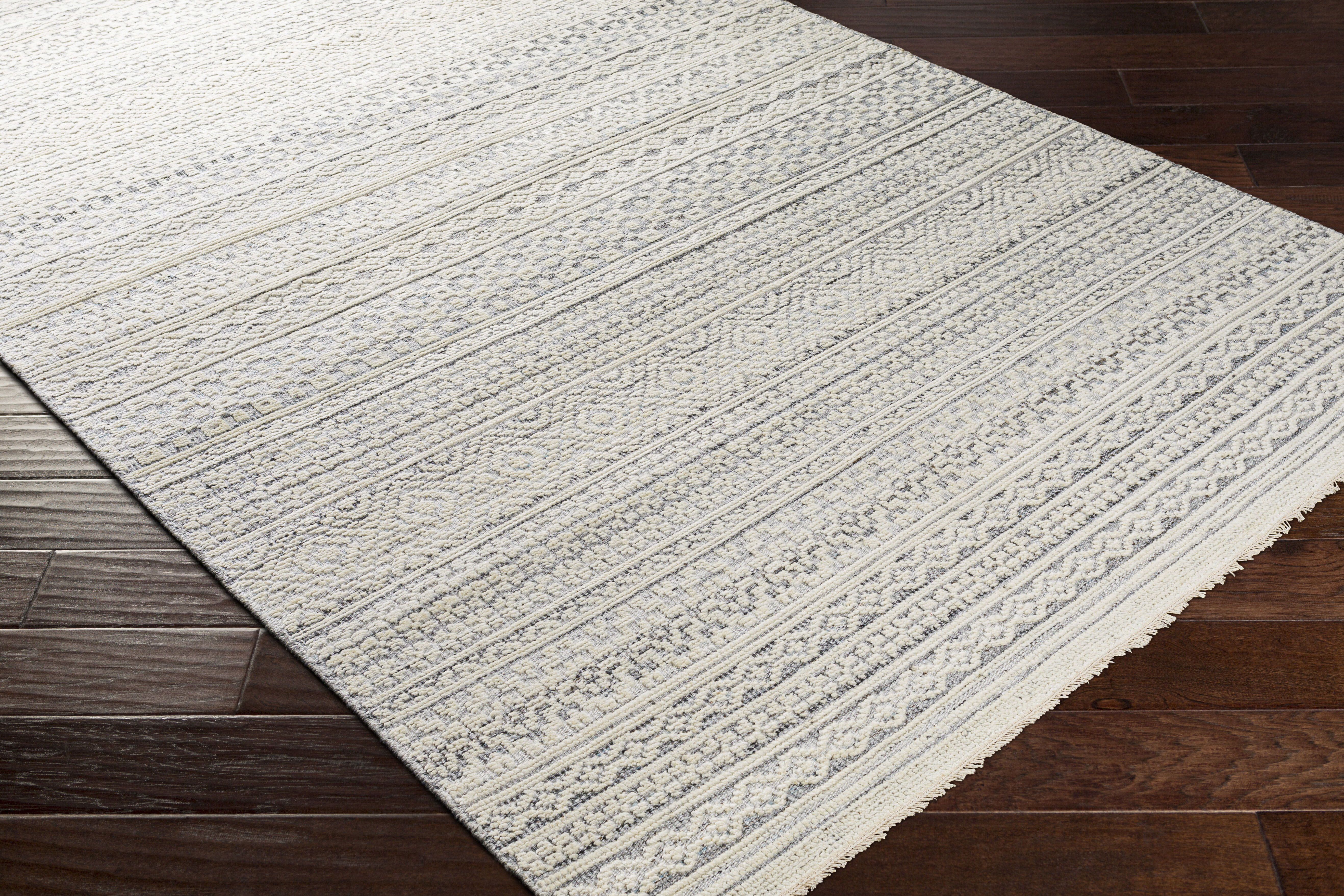 Nobility 108 X 72 inch Light Gray Rug in 6 X 9, Rectangle