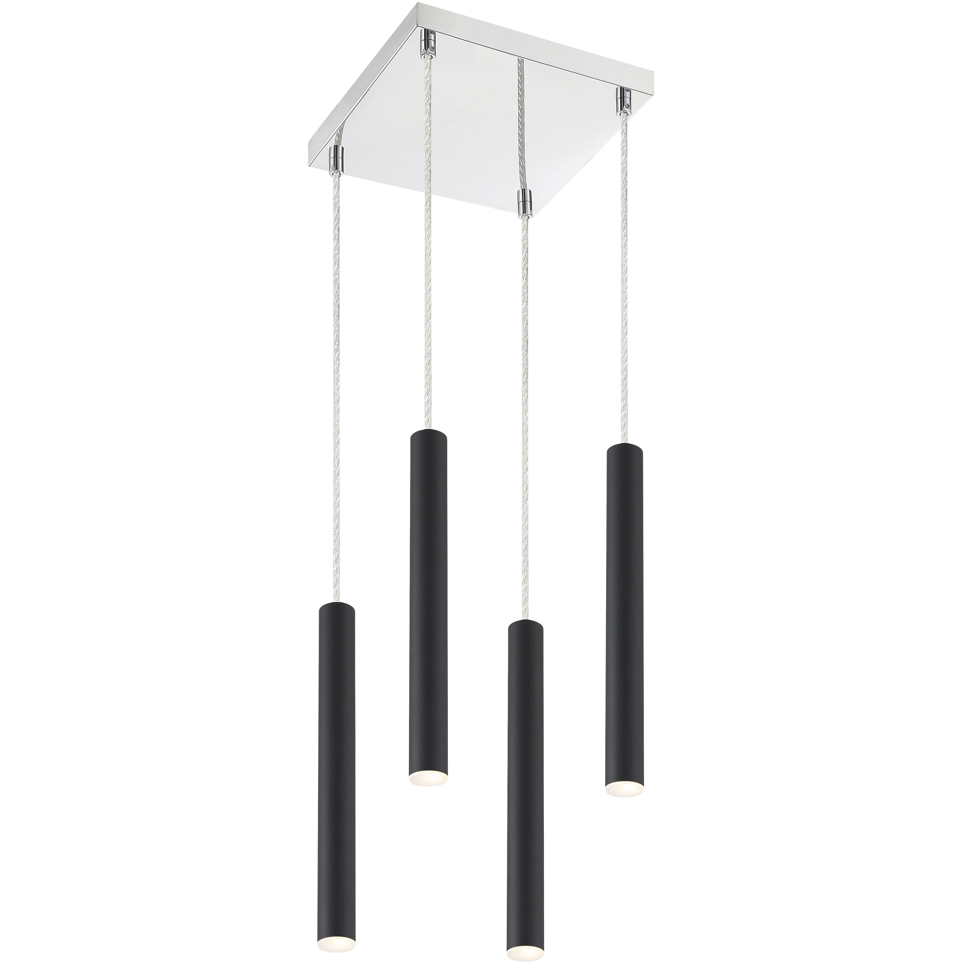 Forest LED 9.5 inch Matte Black Chandelier Ceiling Light in 4, 11, Matte Black Steel