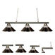 Sharp Shooter 3 Light 48 inch Brushed Nickel Billiard Ceiling Light in 9, Clear Ribbed and Brushed Nickel Glass and Steel