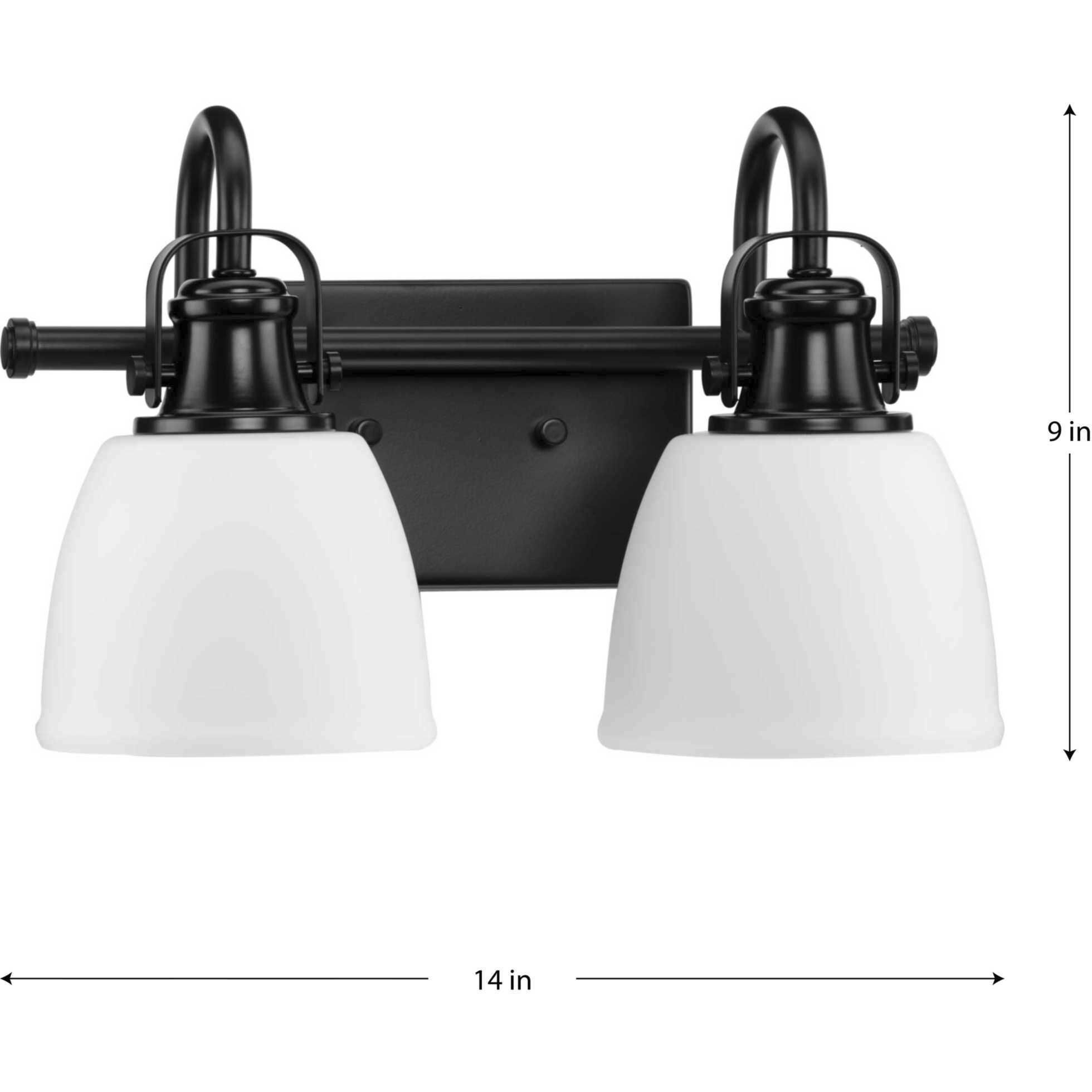 Preston 2 Light 14 inch Matte Black Vanity Light Wall Light