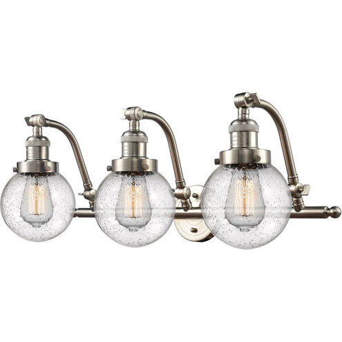Franklin Restoration Beacon LED 25.5 inch Brushed Satin Nickel Bath Vanity Light Wall Light in Seedy Glass, Franklin Restoration