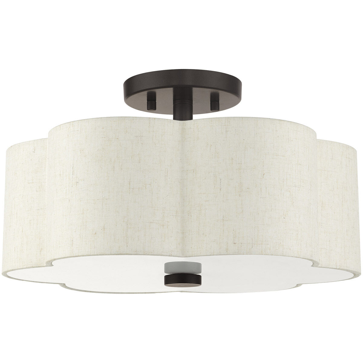 Solstice 3 Light 15 inch English Bronze Semi Flush Ceiling Light