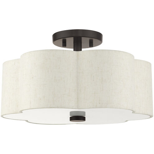 Solstice 3 Light 15 inch English Bronze Semi Flush Ceiling Light