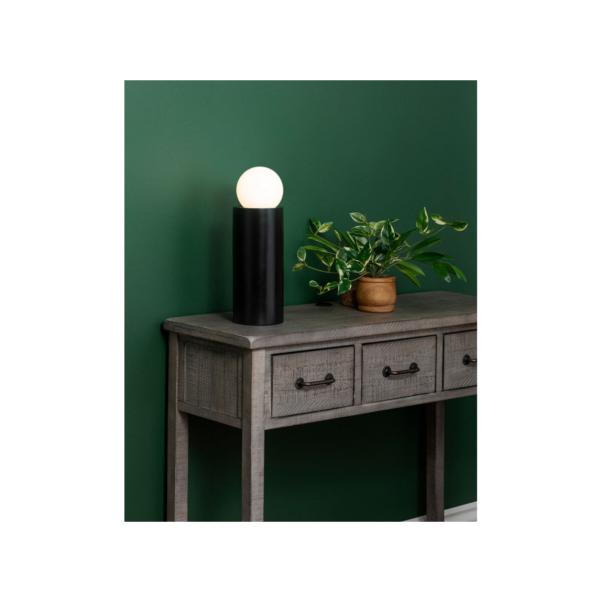 Portable 16.5 inch 60 watt Carbon Matte Black Table Lamp Portable Light