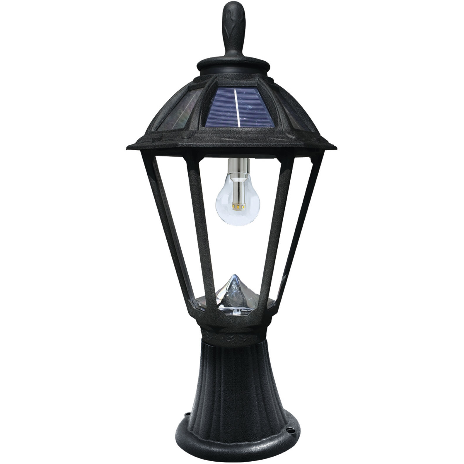Polaris LED 19.25 inch Black Outdoor Post Light, Solar