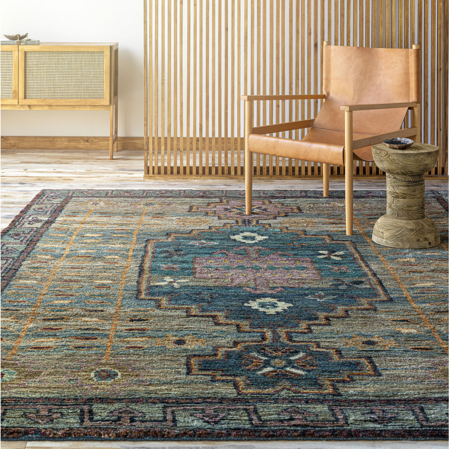 Scarborough 108 X 72 inch Medium Green Rug in 6 X 9, Rectangle