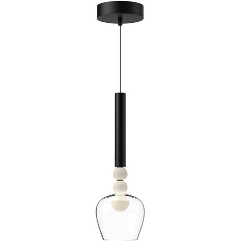 Rise 5.75 inch Black and Clear Pendant Ceiling Light
