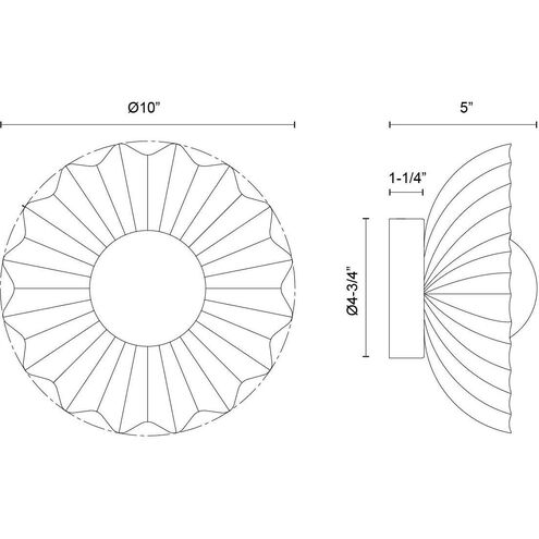 Alora Mood Soleil LED 10 inch Matte Black Bath Vanity Light Wall Light