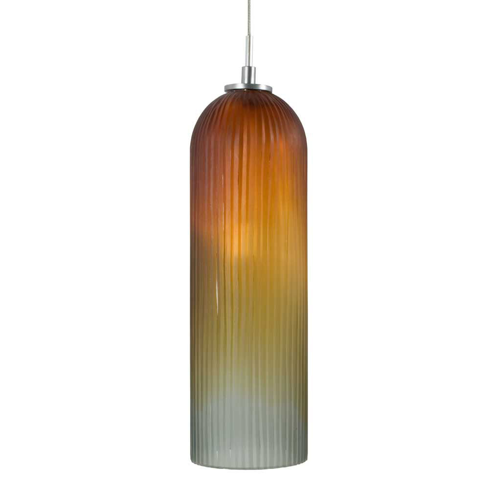 Envisage VI 1 Light 4 inch Satin Nickel Mini Pendant Ceiling Light in Grooved Bronze Smoke